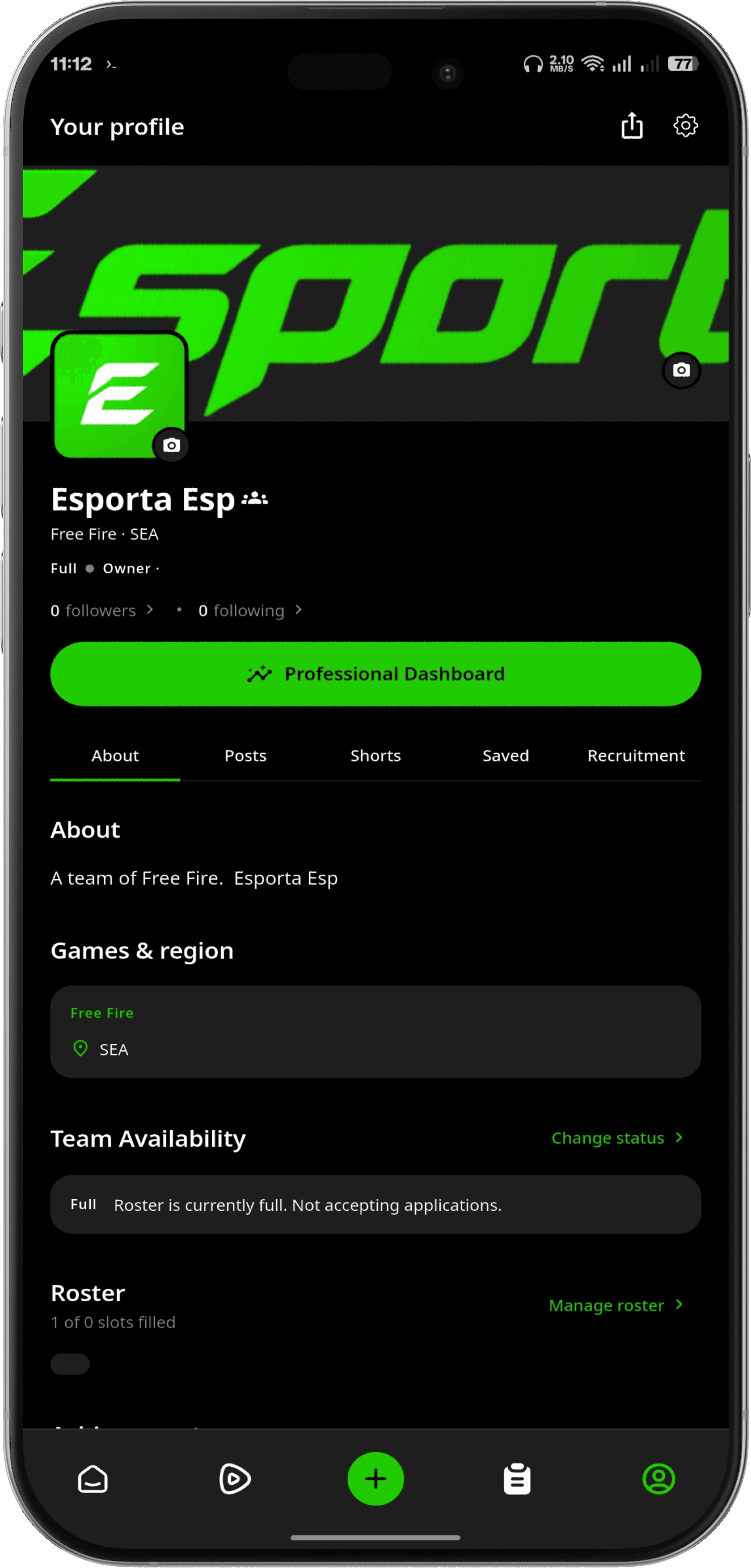 Esporta team profile